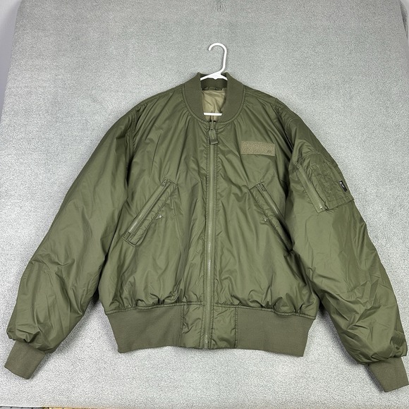 Adidas X Parley Jacket Mens XL Olive Green Reversible Bomber Streetwear READ